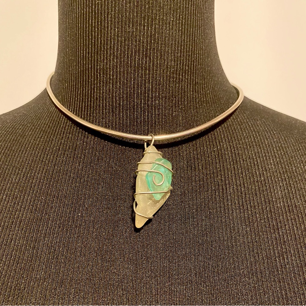 Silver Quartz Crystal Boho Choker Necklace